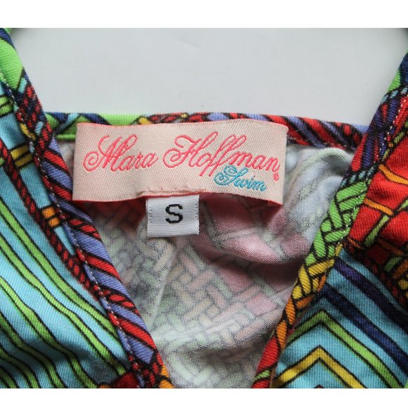 Mara Hoffman Swim Romper / Size Small / Modal Tie Vibrant Printed Multi Cover Up - Picture 9 of 10